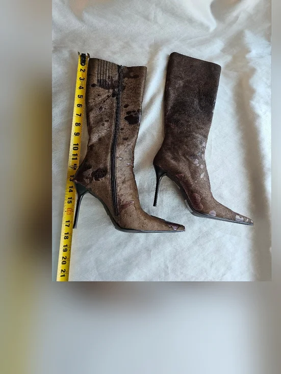 Jeffrey Campbell Proposal Boots in in Brown Croc Sz 6.5 - Picture 11 of 16